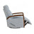 New Luxurious Swivel Glider Reclining Chair Gray Boucle Fabric Upholstery Comfortable Brown Finish Wooden Arms Living Room Furniture 1Pc