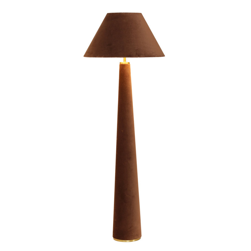 Graham Velvet Floor Lamp, Chocolate Brown, Chocolate Brown