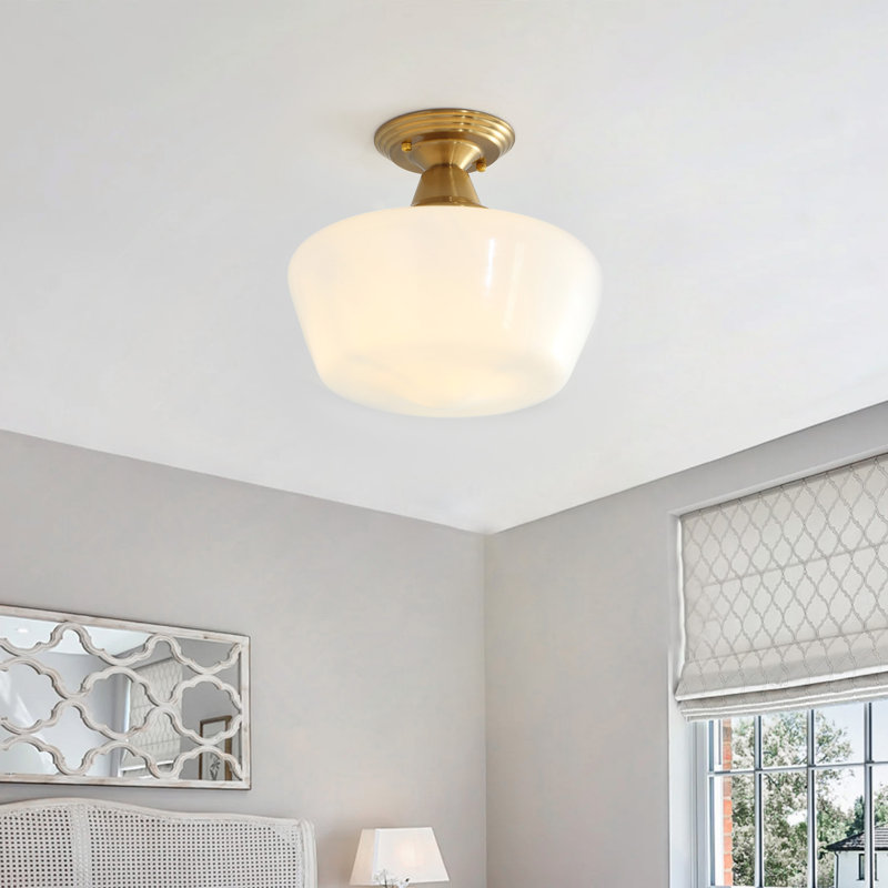 Horst 1 - Light 11.81'' Glass Shade Semi-Flush Mount Light Fixture