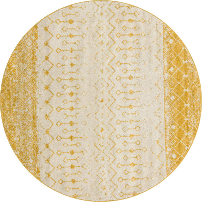 Abstract Indoor Rug, Round 7'10"