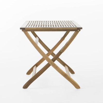 Table pliante en bois de 43,5 po, écoénergétique, prête pour l'extérieur