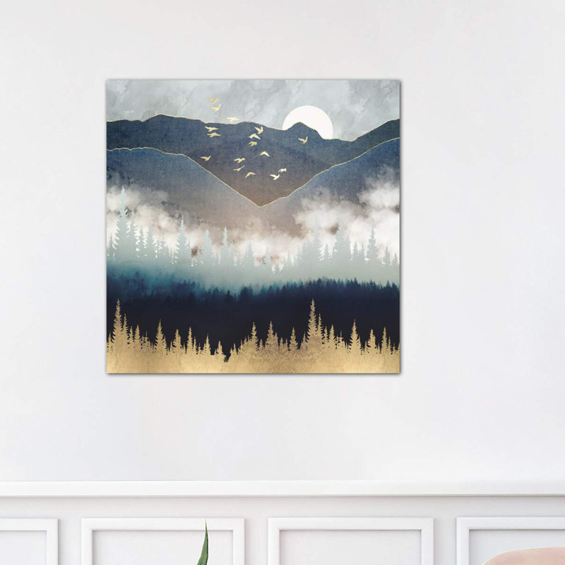 « blue mountain brume » par spacefrog designs-print, Toile tendue, H 12 po x l 12 po x P 0,75 po
