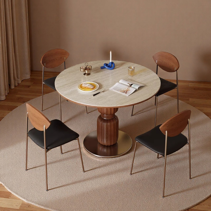 Ensemble de table de salle à manger en forme de lanterne, 5 Pieces: Table, 4 Chairs, 29.52" H x 39.37" W x 39.37" D