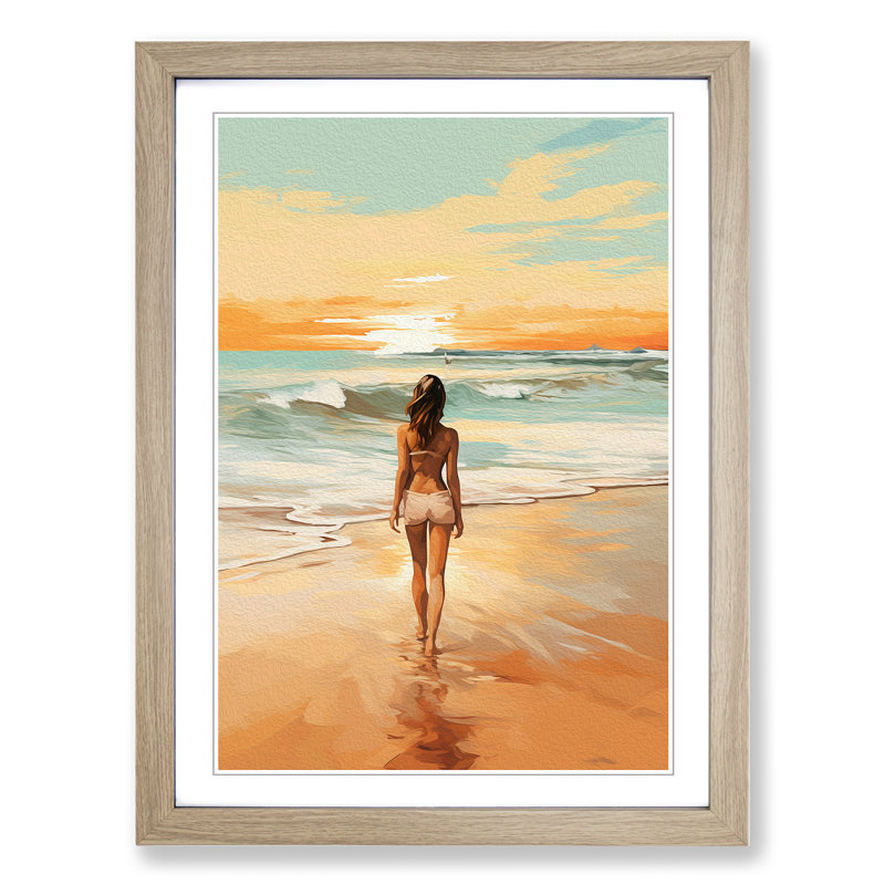 Single Picture Frame Print on Wood, Oak Framed, 34cm H x 25cm W