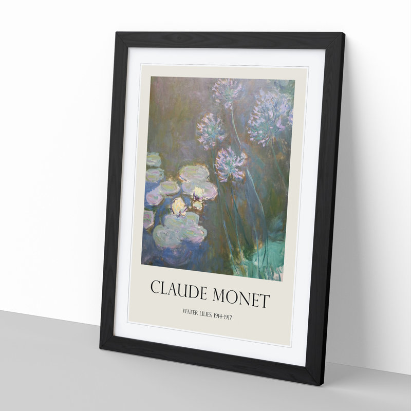 Water Lilies Lily Pond Vol.6 by Claude Monet - Framed Print, 36cm H x 27cm W x 2cm D, Black Framed