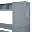 Lit escamotable double pleine grandeur avec placard et tiroirs, gris