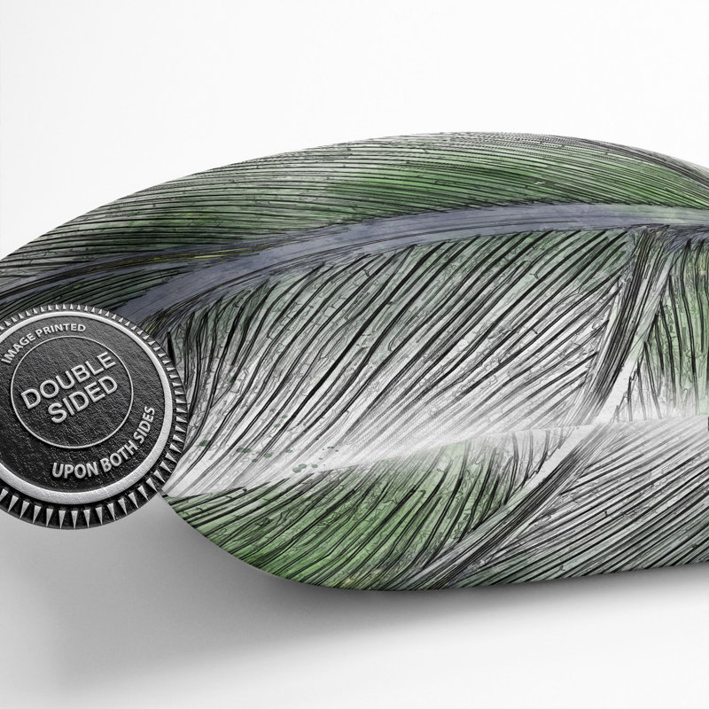 Leaf Detail Sketch Square Throw Cushion, Grey/Black, 55cm H x 55cm W x 20cm D