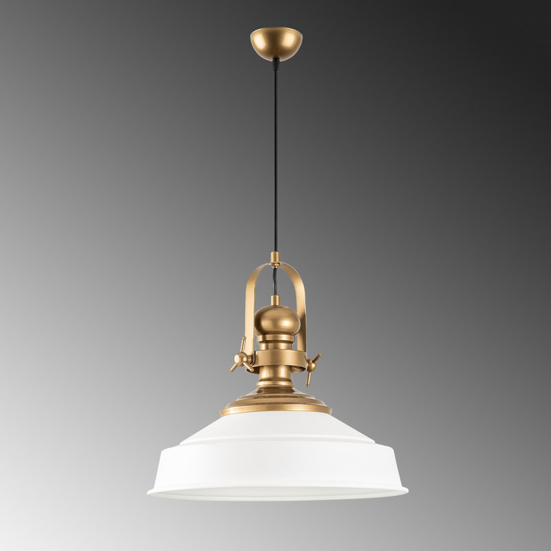 Stylish Adjustable Chandelier, White Metal Body, 16.1 in Diameter x 15.7 in Height | Max 40W E27 Socket | Height Adjustable (17.7 - 51.2 in) | Ideal for Dining Room & Living Spaces, Modern & Elegant Design