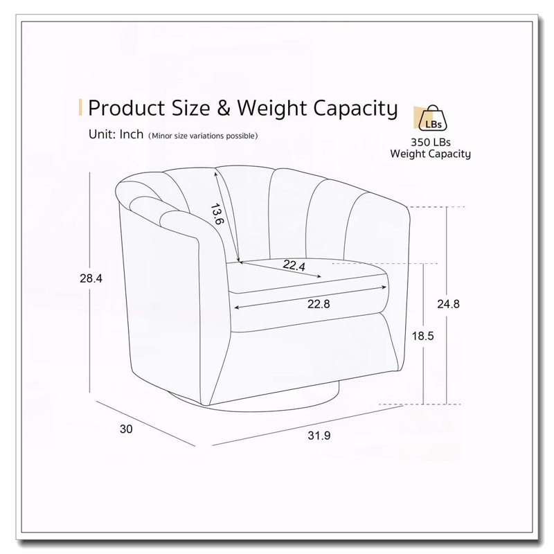 Fauteuil demi-tonneau pivotant à 360 degrés, Dark Navy