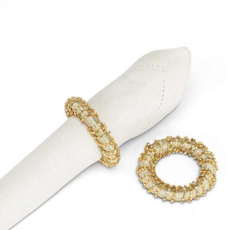 Rond de serviette Bead & Ribbon A Wrap, Or