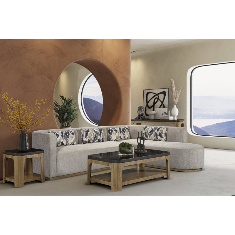 Carstens 2-Piece Sectional Sofa with Chaise – Royal Flax Performance Fabric