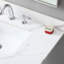 Dessus de meuble-lavabo de 37 po en pierre frittée dorée, lavabo rectangulaire encastré en céramique, 3 trous de robinet et dosseret inclus