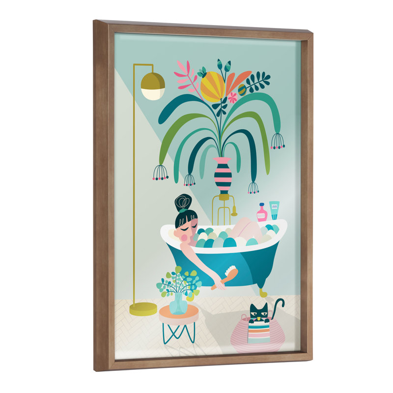 Time to Relax Framed Glass Poster with Gold Accents