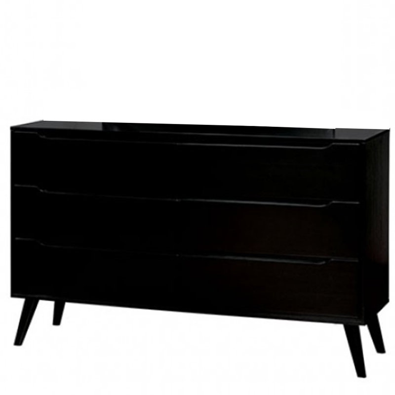 Commode double 6 tiroirs Surya, Noir