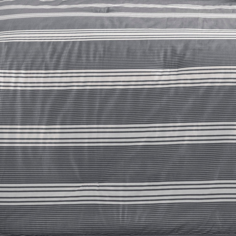 Ensemble d'édredon réversible en coton Nautica Craver, Édredon pour très grand lit + 2 taies décorativ, Gris