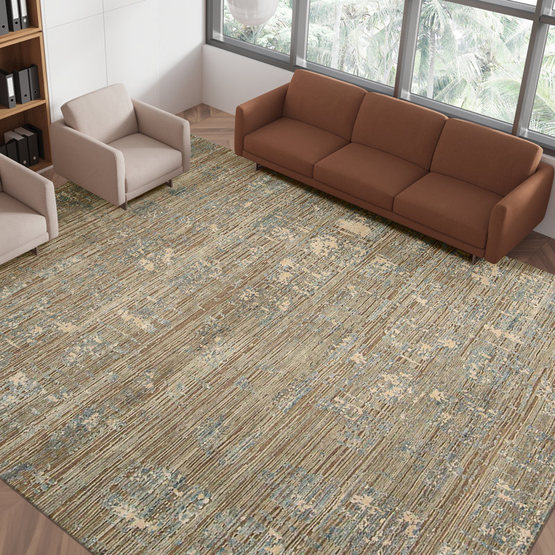 Handmade Silk and Wool Area Rug, Rectangle 8' x 10'