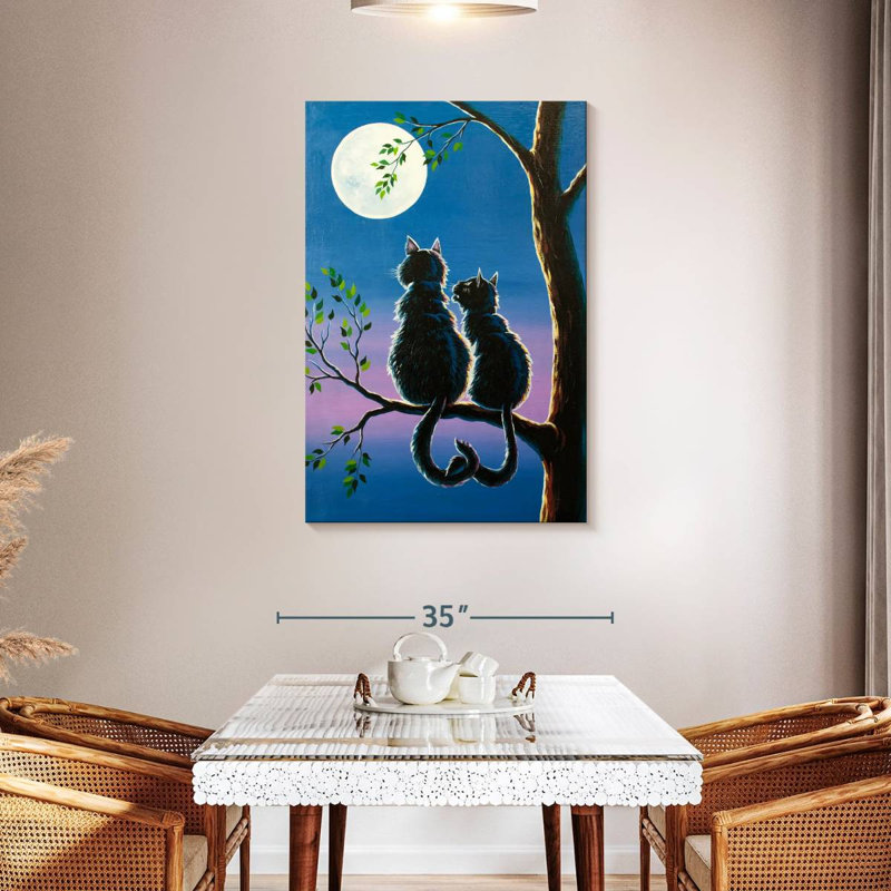 Hardie Moonlit Cat Couple, 45" H x 30" W