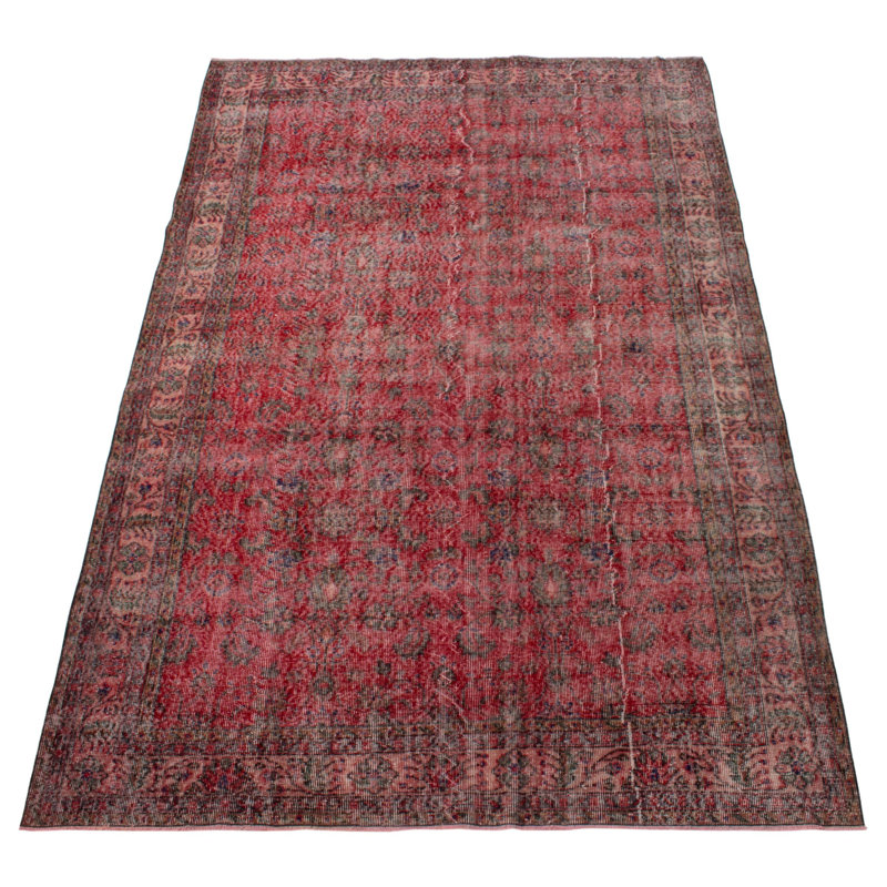 Tapis rouge foncé à transition de couleur 6 pi 8 po x 10 pi 4 po