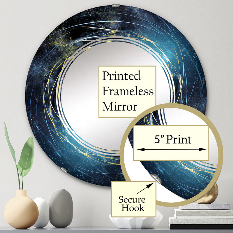 Brindle - Miroir mural moderne rond, 24 po x 24 po