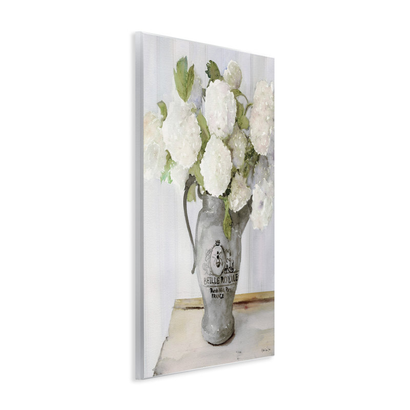 «White Hydrangea Pitcher» par Stellar Design Studio - impression d'art graphique, H 19 po x l 13 po