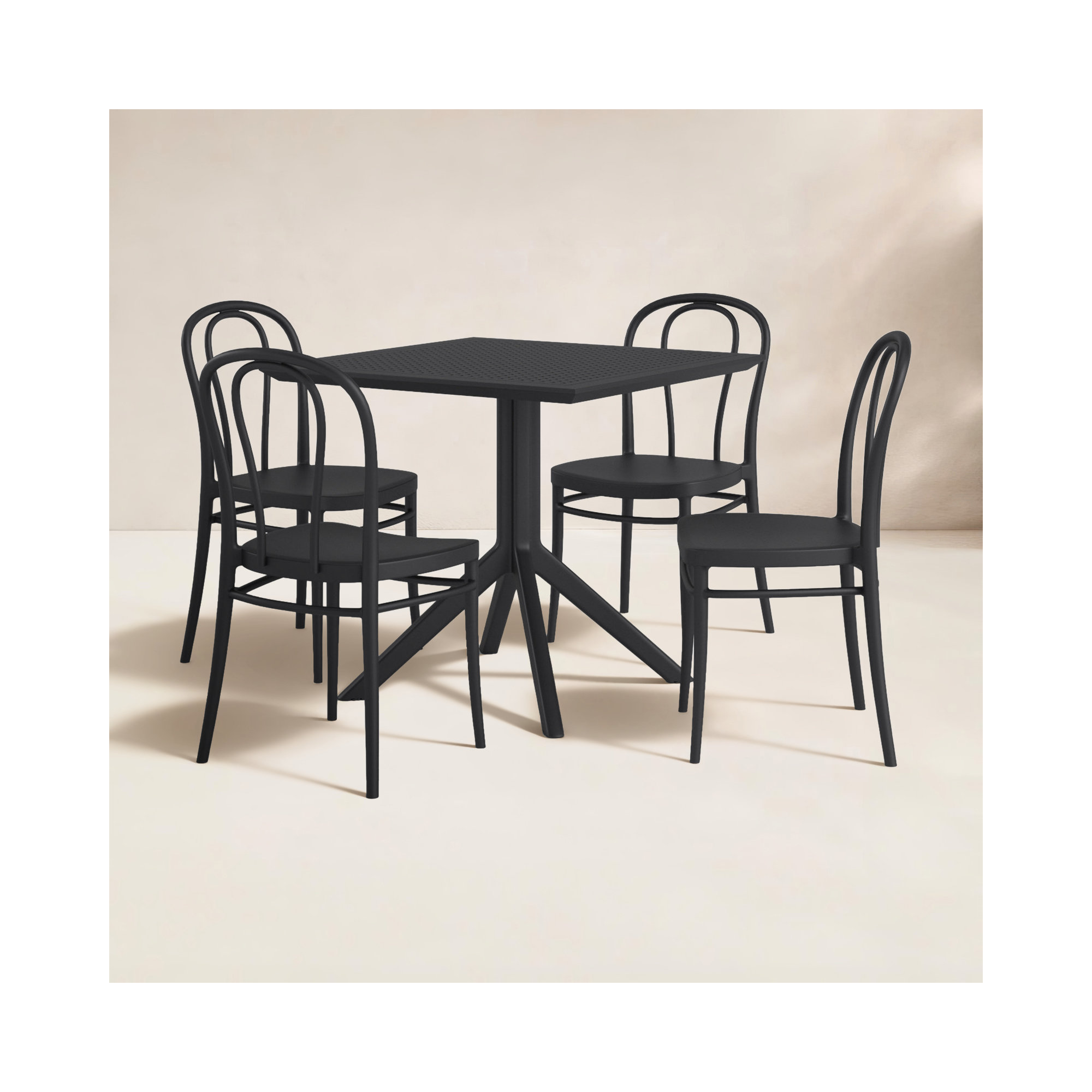 Altus Square 4 - Person 31.5" Long Dining Set, Black