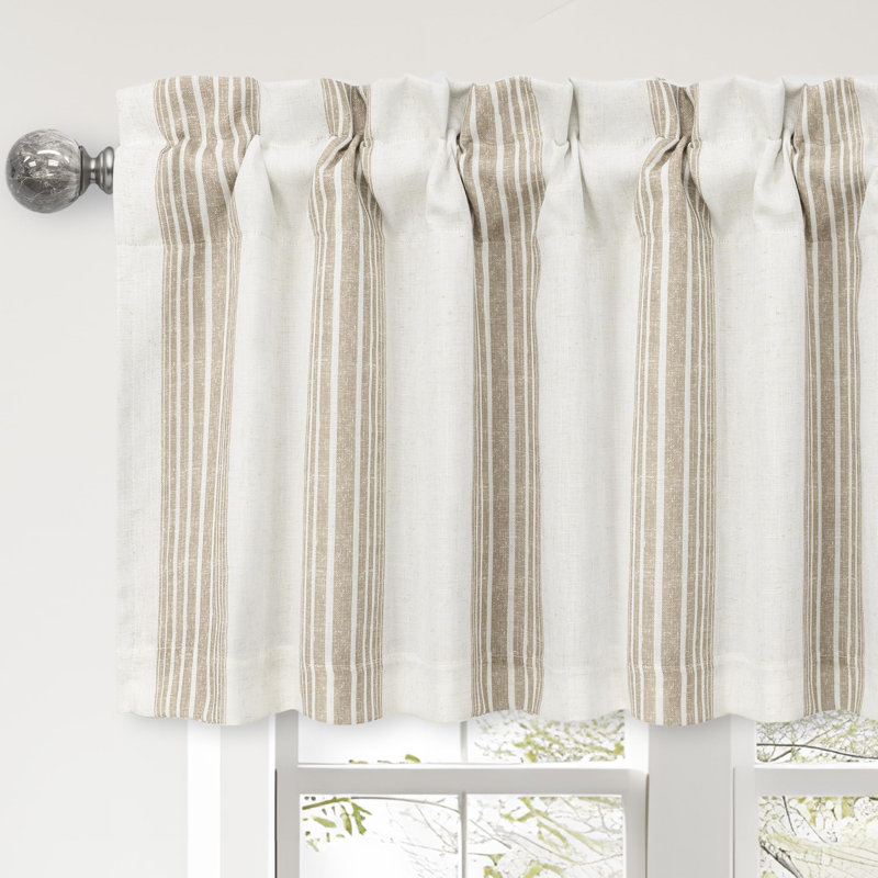 Akhill Striped Tailored Window Valance, Gray, 52" W x 18" L