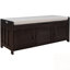 Banc de rangement en bois pour hall d'entrée avec 3 portes à volets-388751151