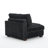 Upholstered Gray Faux Rabbit Fur Flannel Armchair with Pillow Back, One Arm Single Chair Module Part For Sectional Sofa-1543038418