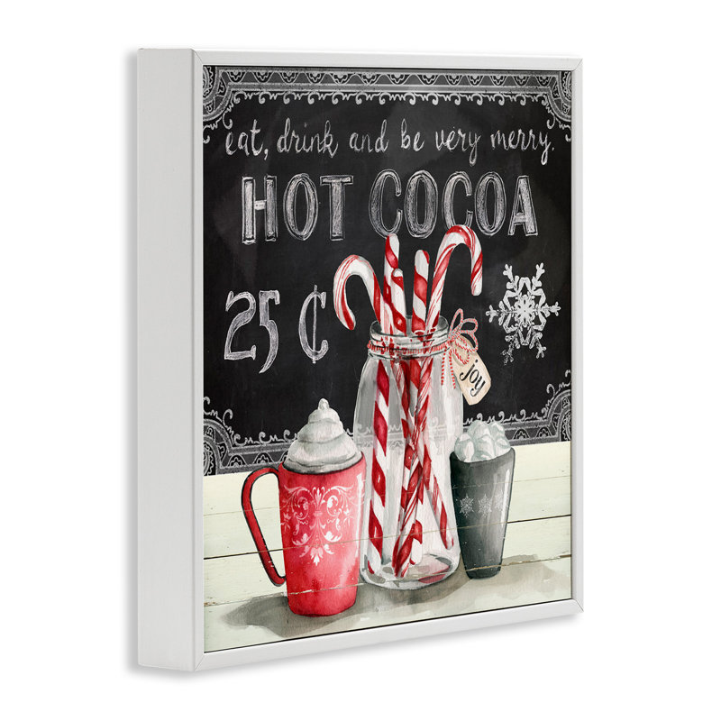 «Cocoa & Candy Canes On Wood» par Carol Robinson, reproduction, H 24 po x l 24 po x P 1,5 po