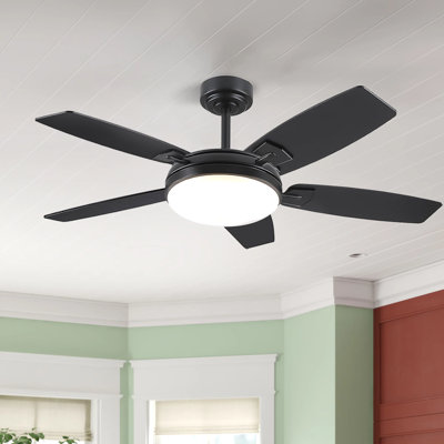 52 Inch 5-blade Ceiling Fans With Lights And Remote Control