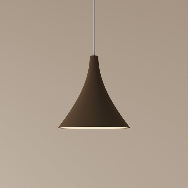 Gota Pendant Light, Walnut, White, 14" H x 9.84" W x 9.84" D