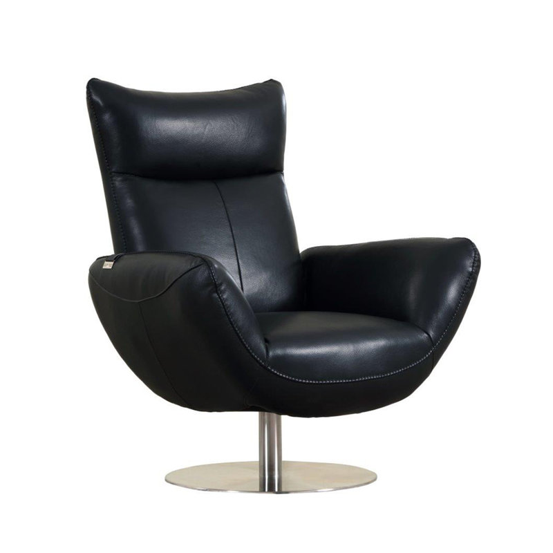 Chaise rembourrée en cuir italien moderne, Noir