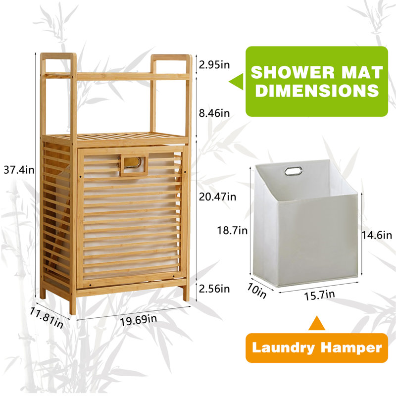 Laundry Hamper With 2-Tier Shelves & Tilt Out Basket, Laundry Baskets Organizer Hampers Bathroom Storage Shelf For Laundry Room, Bathroom, Nursery, Bedroom, Guest Room, Closet (2 Tier - Large)