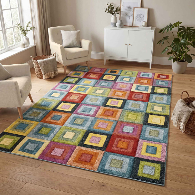 Cayne Geometric Shapes Area Rug, 160 x 230 cm (Rectangular)