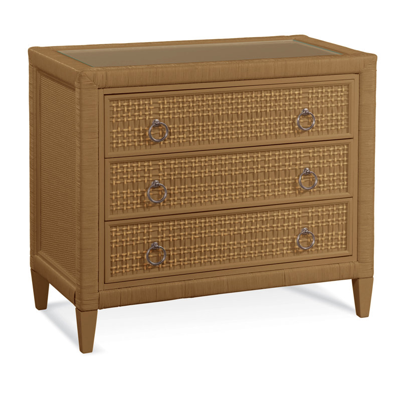 Naples 3 Drawer 36" W Dresser, Havana, Satin Nickel, Yes