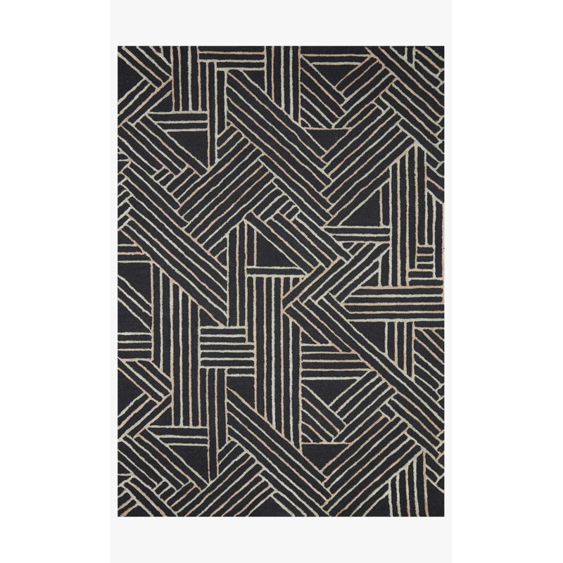 Dellon Geometric Indoor Rug, Black