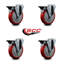 5 Inch Poly Wheel Swivel Bolt Hole Caster Set with Posi Lock Brakes SCC-88884336