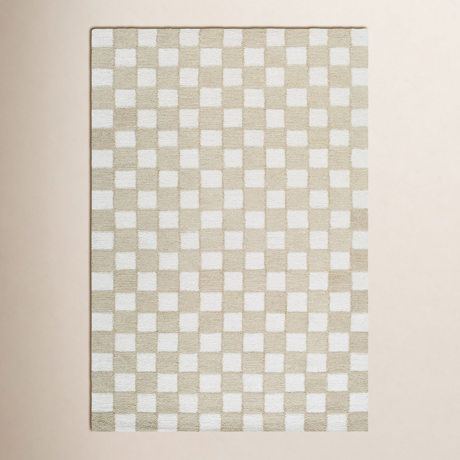 Wright Hand-Tufted Checkered Wool Rug, Rectangle 9' x 12'