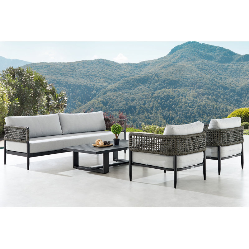 Alegria Black Aluminum Outdoor Coffee Table, 51-inch