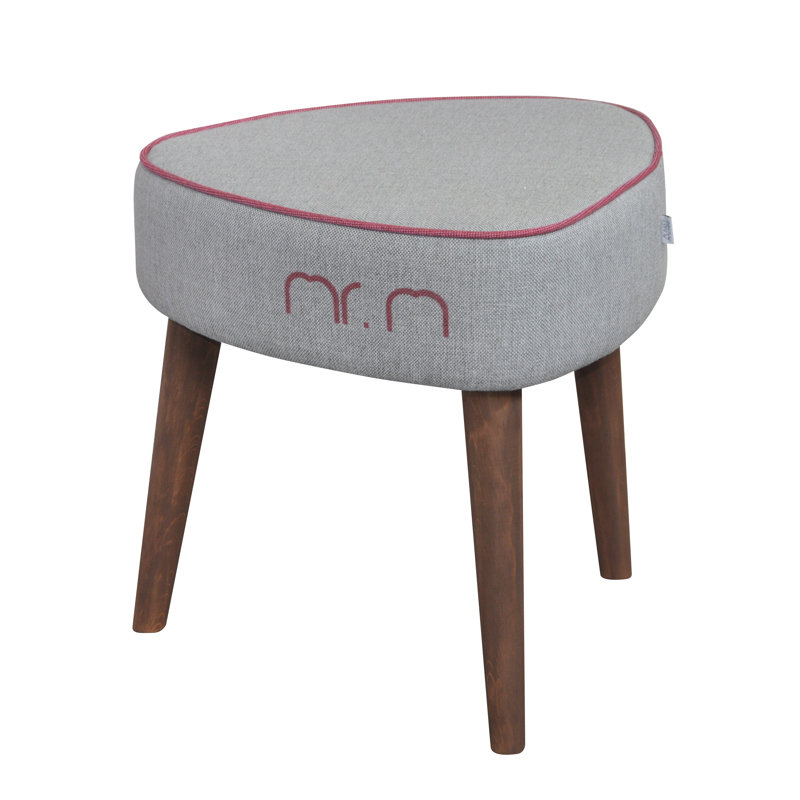 Solid + Manufactured Wood Accent Stool, Grey/Pink