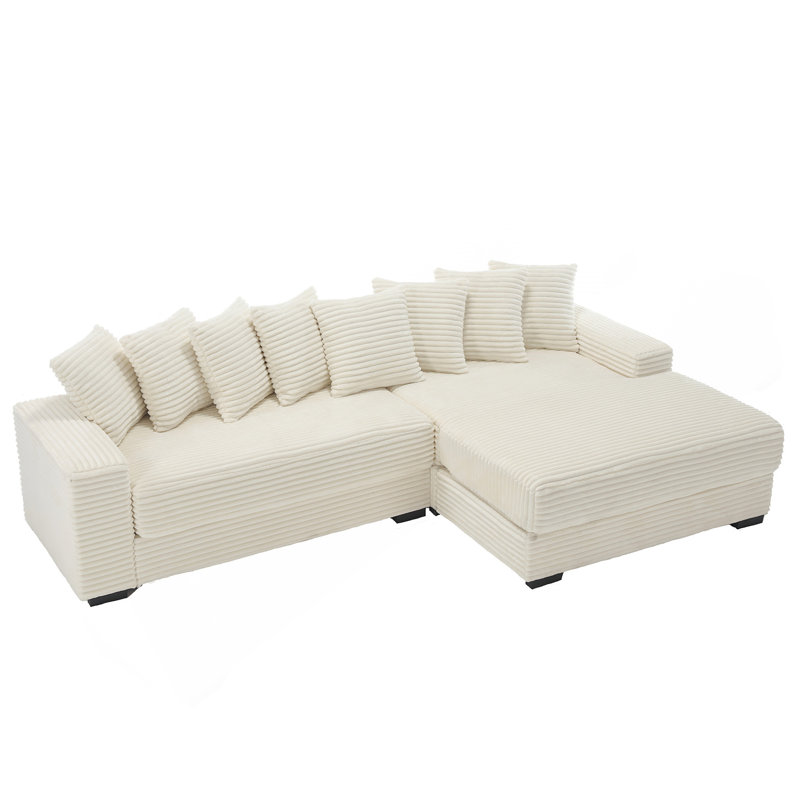 Couches surdimensionnées deux pièces, Orienté à gauche (vu de face), Beige