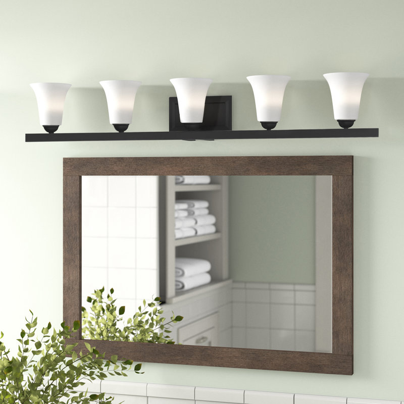 Éclairage de salle de bain à intensité variable 5 lumières Bullis, Noir