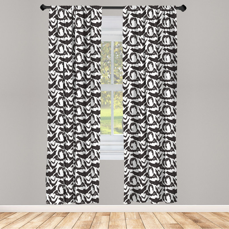 Fall/Autumn Semi-Sheer Rod Pocket Curtain Panels, 28" x 84"