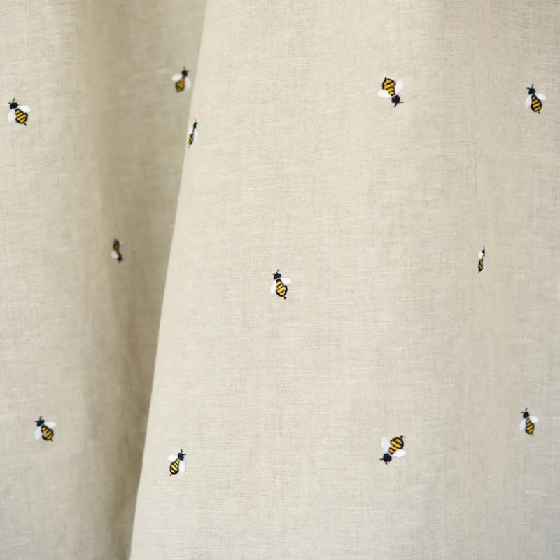 Honey Bee Embroidery Fabric, Neutral/ Brown/ Yellow