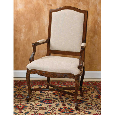 Chaise avec accoudoirs rembourrée blanche