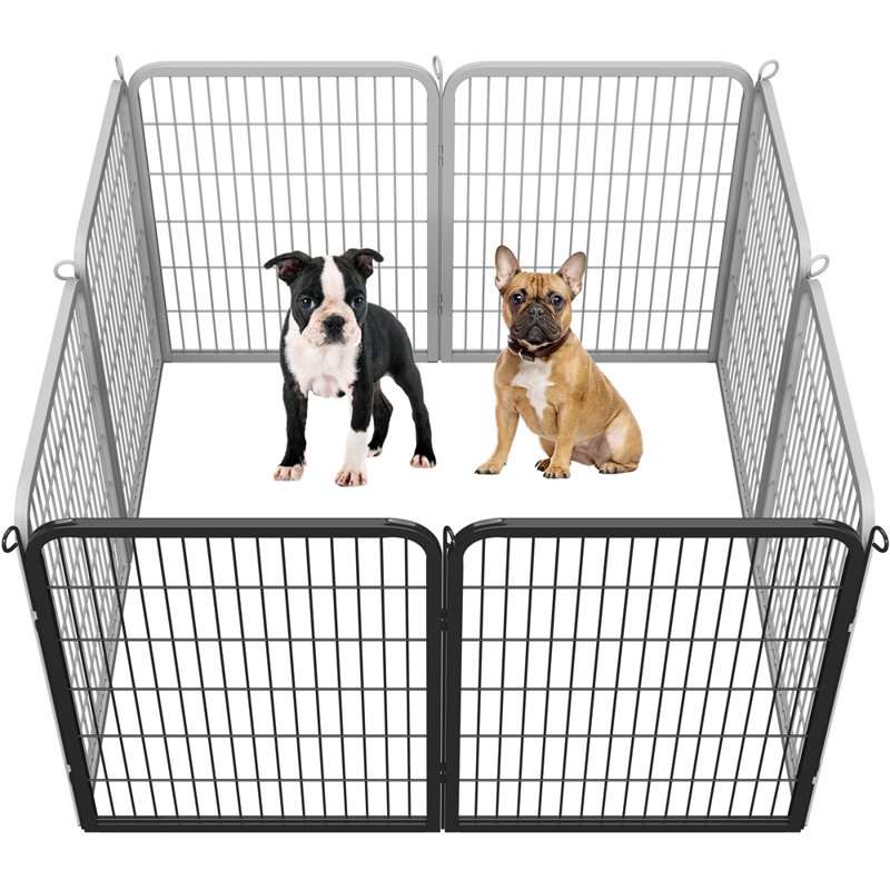 Parc pour chien à 2 panneaux en métal, 26″ W x  32″ H