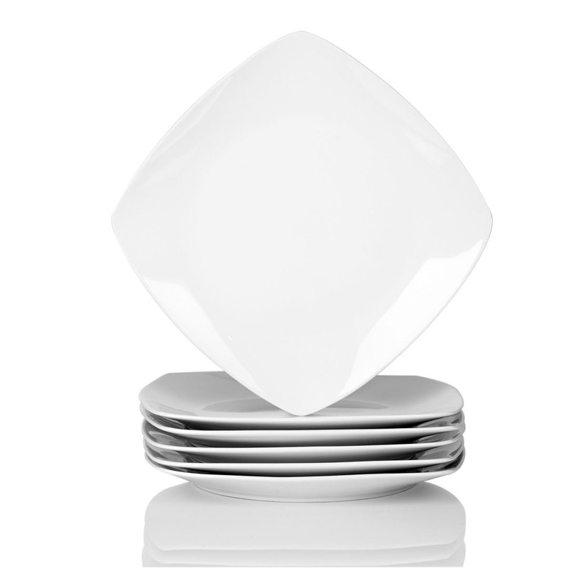 Assiette plate en porcelaine 9,5 "Julia (ensemble de 6)