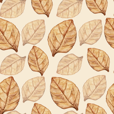 Seamless Pattern With Tobacco Leaf by Rina_Ro - Wrapped Canvas Print