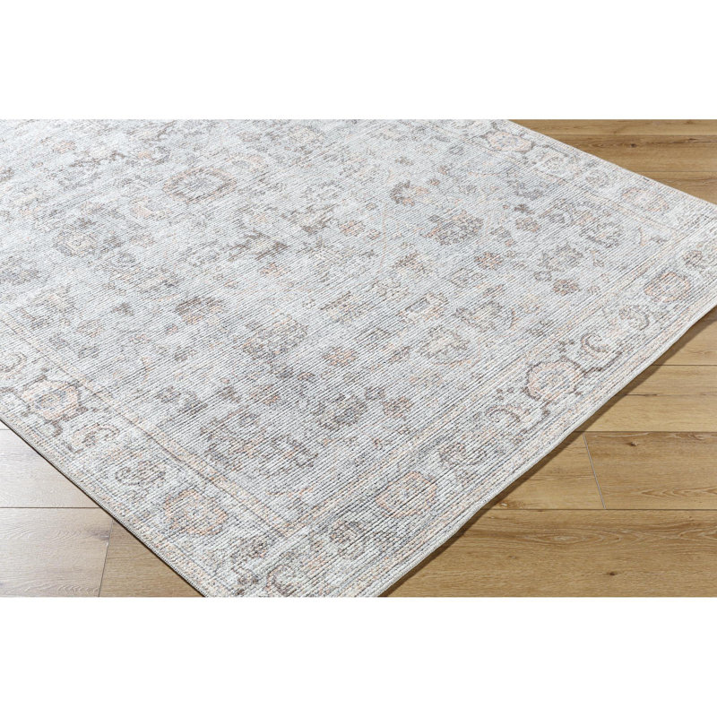 Our PNW Home x Livabliss Vintage Traditional Oriental Boho Grey Tan Area Rug, Rectangle 5'3" x 7'
