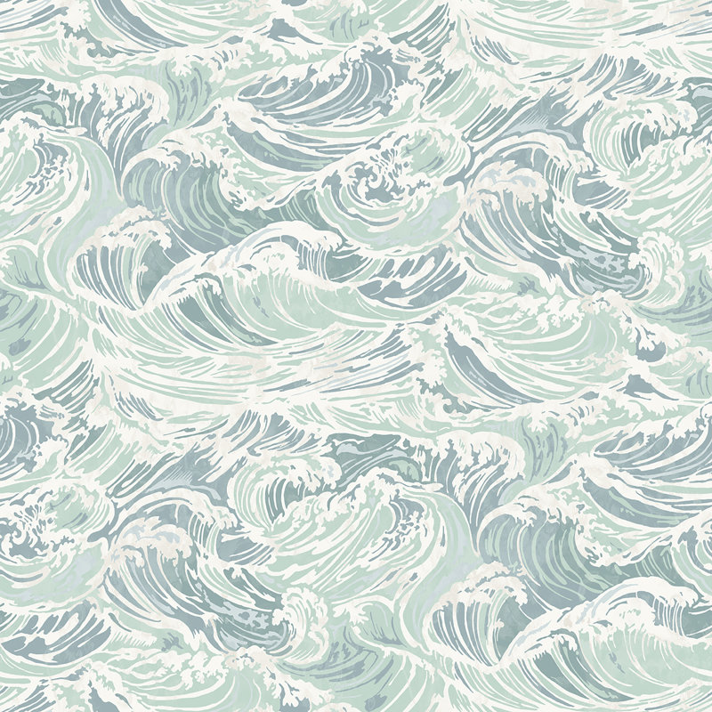 Papier peint adhésif Crashing Waves, Vert clair